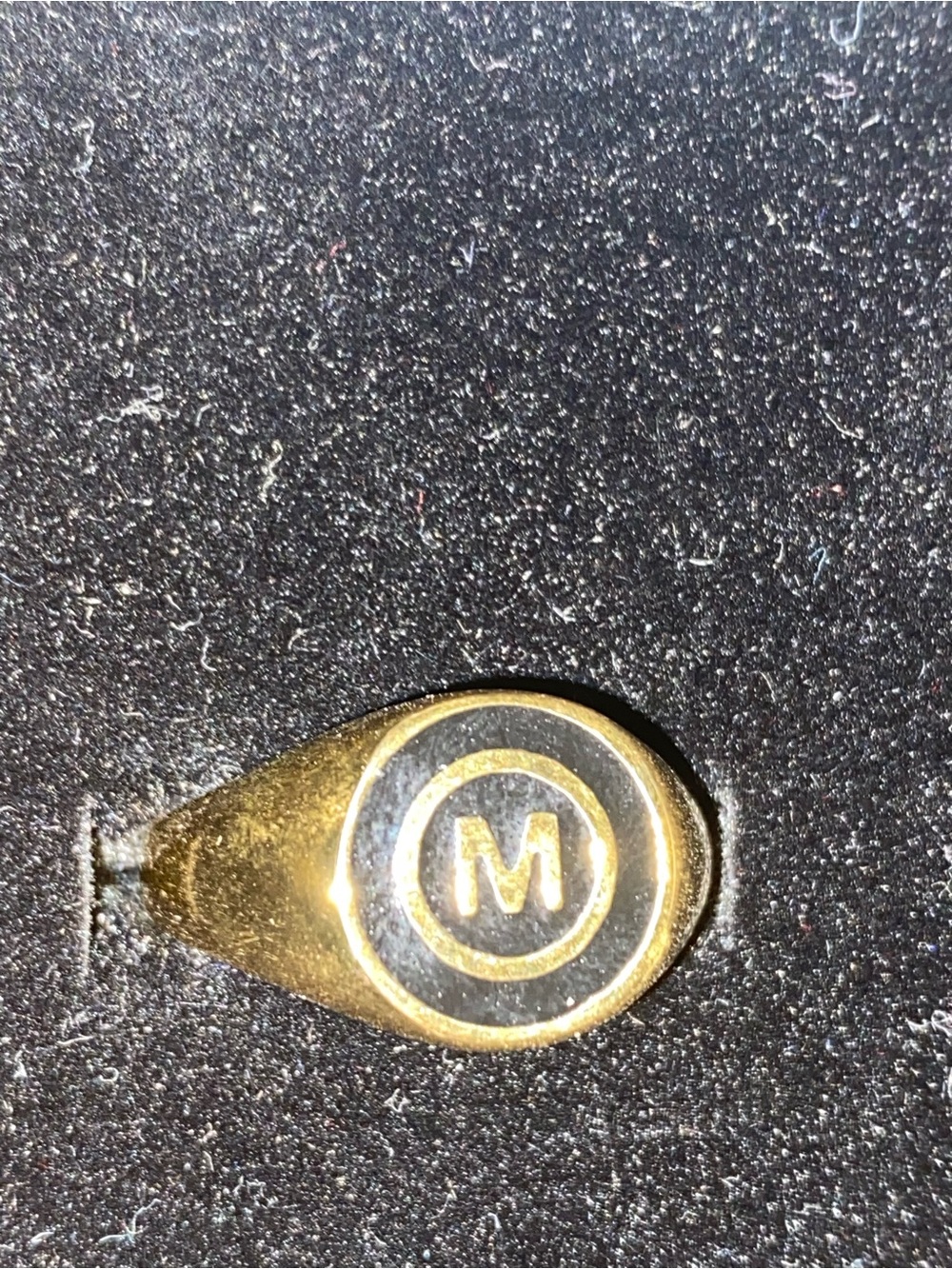 Chinatown Market Gold Men's Signet Ring with 'M' Accent